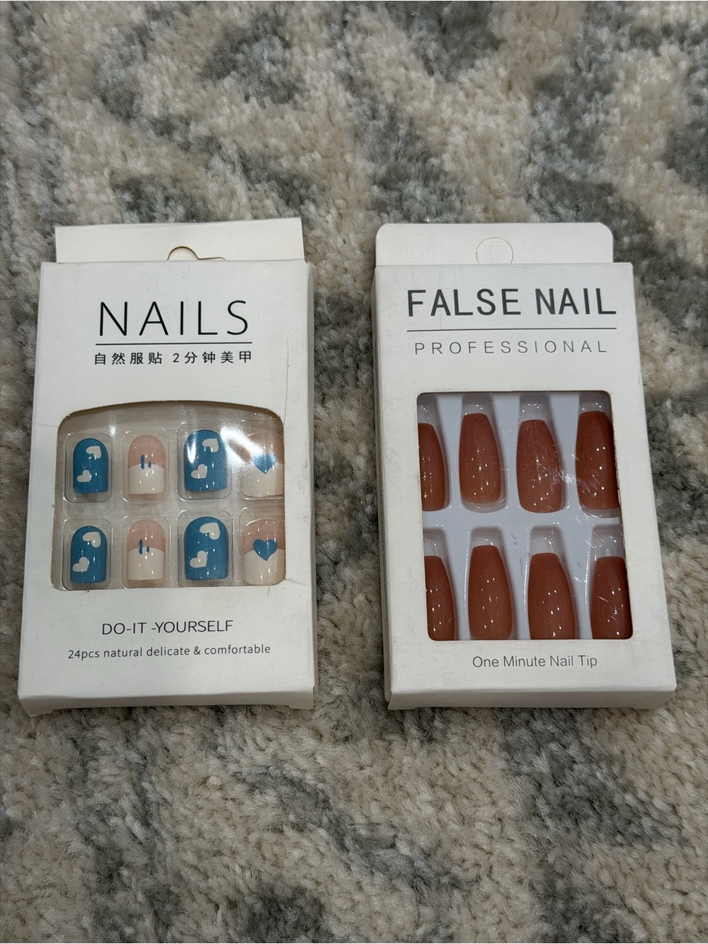 Set of 2 Boxes 48-Piece Press-On Nails – Assorted Designs as Pictured